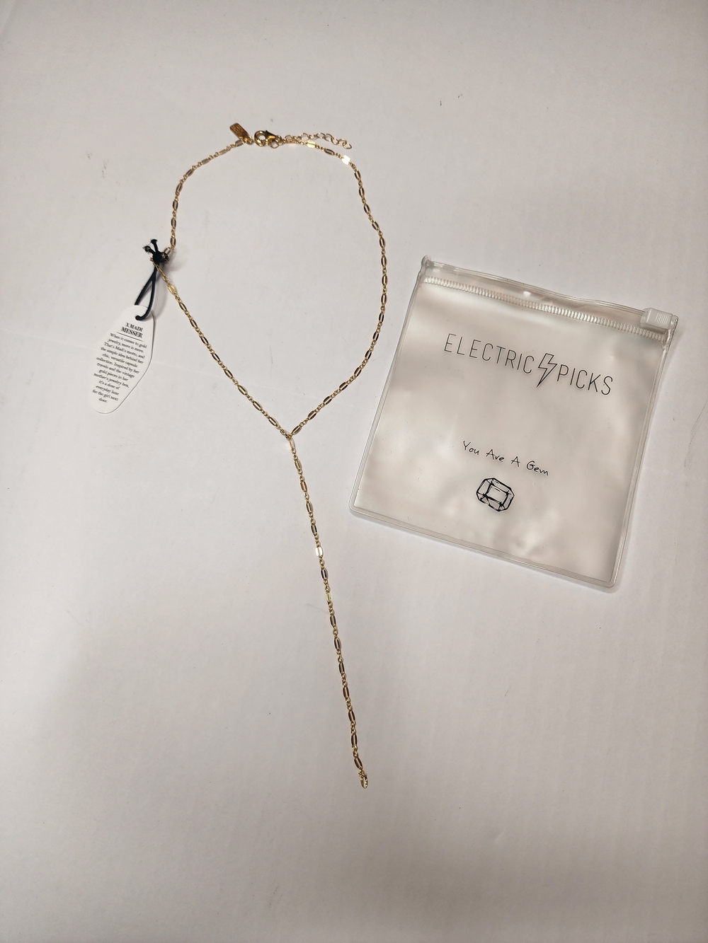 Electric Family Gold Y-Drop Necklace